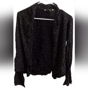 Putumayo Black & Pink Rose Petal Long Sleeves Blouse- Size: M